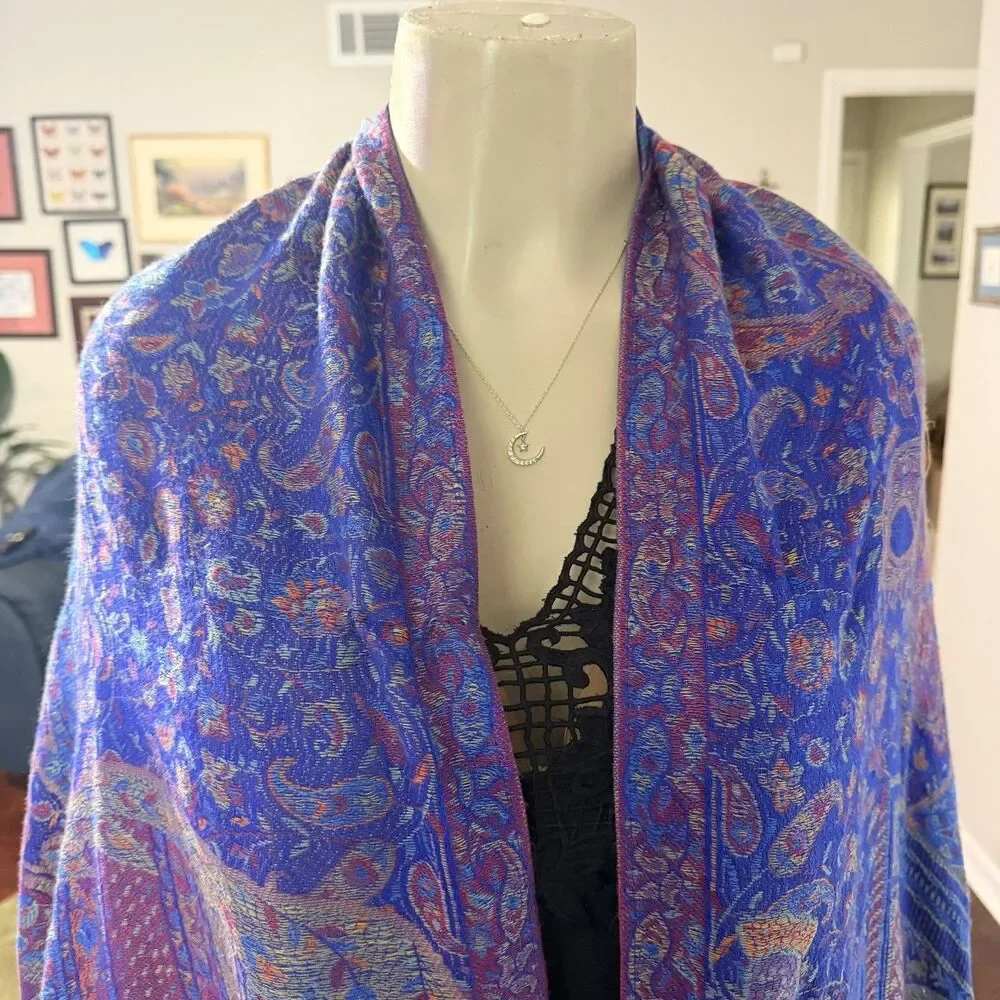 Jerusalem 100% Cashmere Pashmina Scarf Mosque Art Shawl Winter Gift 70x27